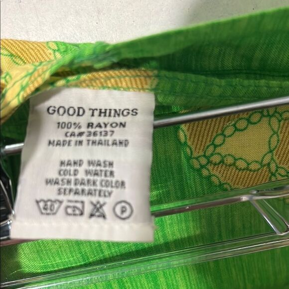 Good Things Elegant Green Paisley Maxi Wrap Skirt OSFA SZ S-L BOHO - Picture 2 of 9